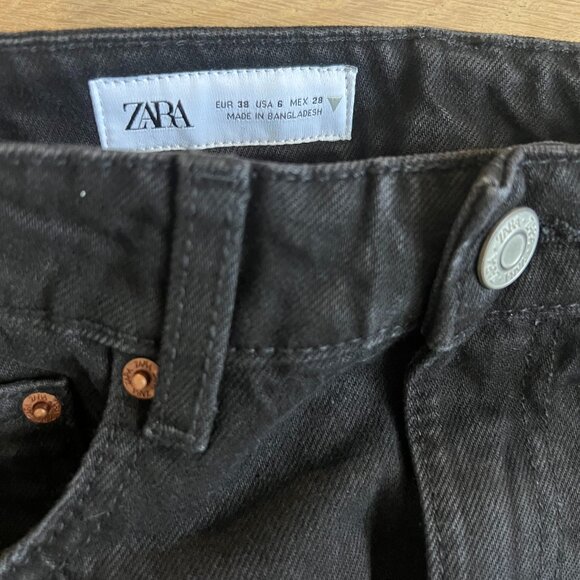 Never Worn Zara New Mom Jeans Black Size 06 - Picture 4 of 6
